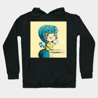 Blue hairCat Hoodie